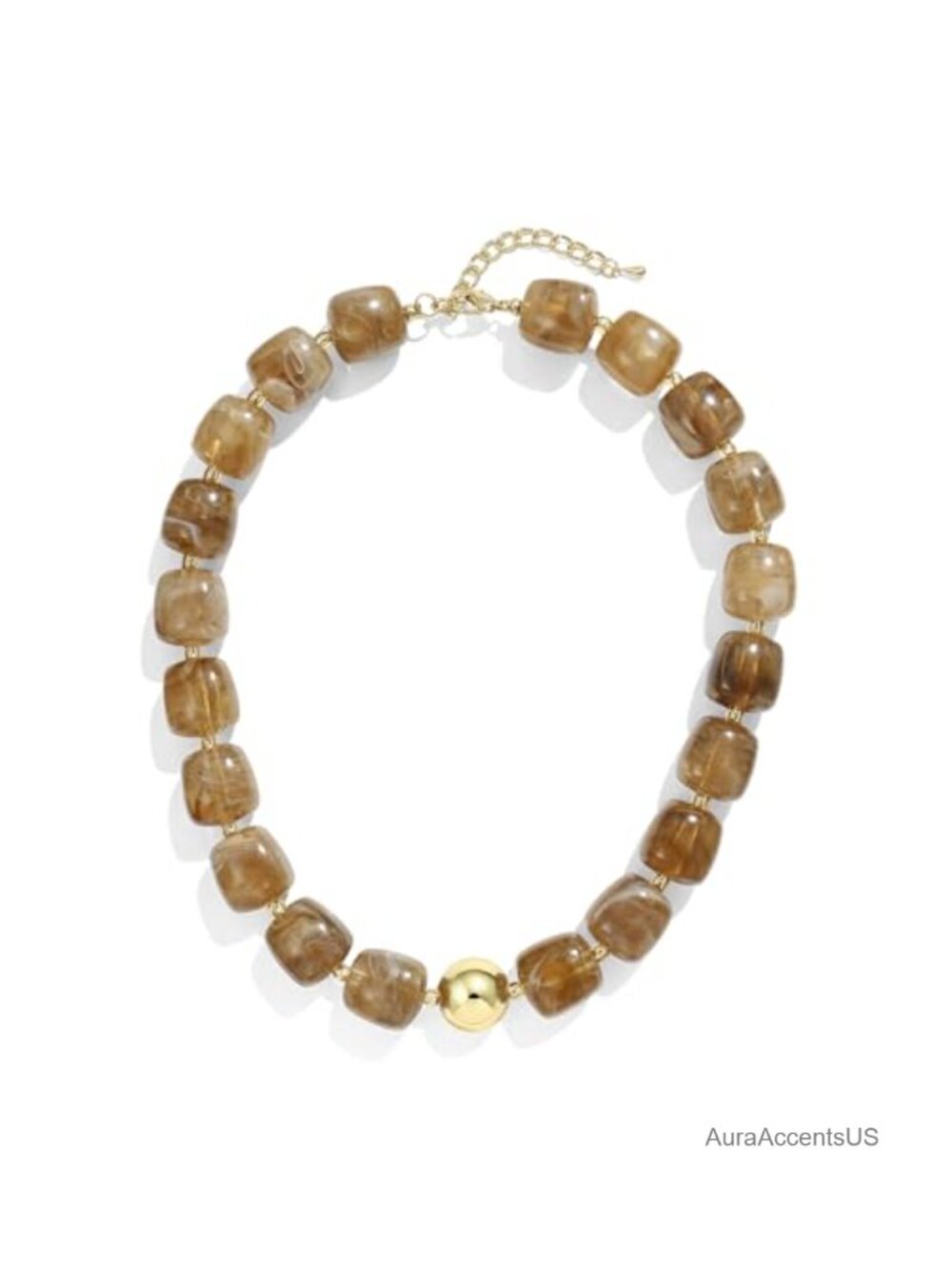 Chunky Resin Beaded Necklace Statement Square Acrylic Jewelry